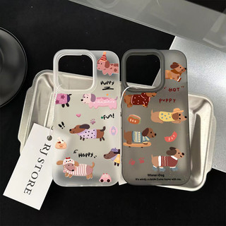 เคสโทรศัพท์มือถืออะคริลิคใส For iPhone 15 14 11 13 12ProMax X XS 7 8Plus ลูกสุนัขมีความสุข ส่งจากไทยสินค้า