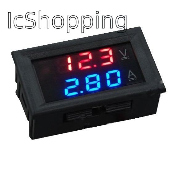 1a 10A 50A 100A โวลต์มิเตอร์แบบดิจิตอลแอมป์มิเตอร์ Dual Display เครื่องตรวจจับแรงดันไฟฟ้า Current Meter แผง Amp โวลต์ Gauge 0.28 "สีแดง LED สีฟ้า