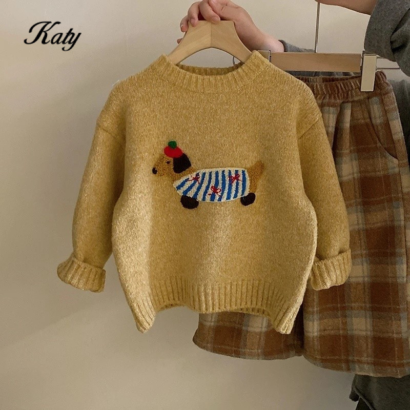 เสื้อสเวตเตอร์ถักถักสไตล์ใหม่สำหรับเด็กผู้หญิงฤดูใบไม้ร่วงและฤดูหนาวสำหรับเด็กผู้หญิงเสื้อผ้าเด็กผู้หญิง - รูปที่ 4