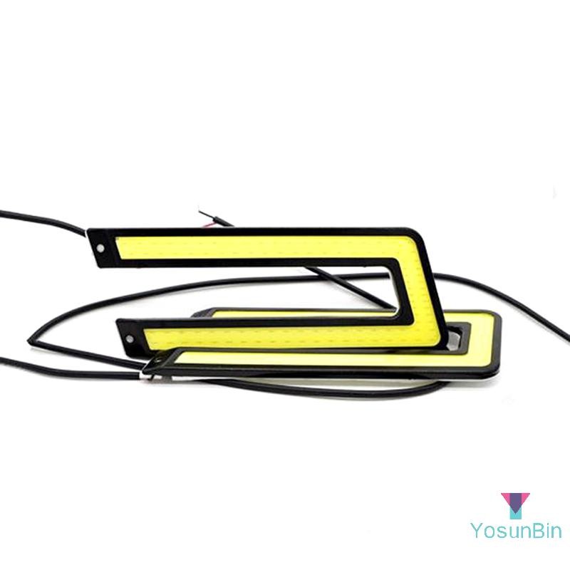 Yosunbin] 1PC U-Shaped 12V LED COB Car Auto DRL ขับรถกลางวันวิ่งโคมไฟไฟตัดหมอกใหม่