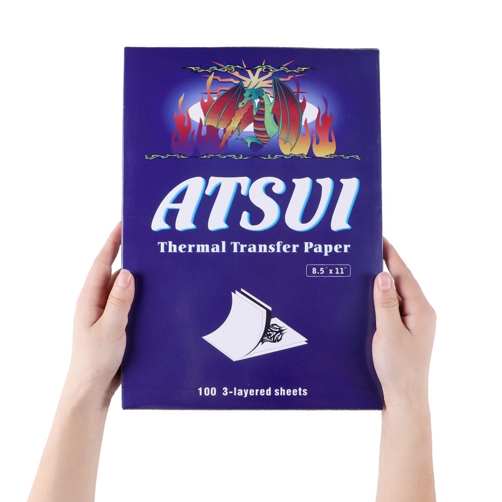 ATSUI Spirit 4 ชั้น Tattoo Transfer กระดาษหนา 100 แผ่น Tattoo Stencil ความร้อนเครื่องถ่ายเอกสาร