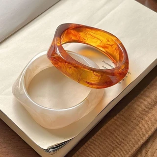 บลาซบี ผิดปกติกว้างสร้อยข้อมือ, รอยเปื้อน ยุโรปสไตล์อเมริกันอะคริลิกําไลข้อมือ, เกินจริงโบฮีเมียนชนกลุ่มน้อยออกแบบเครื่องประดับอุปกรณ์ย้อนยุคแหวนมือขอ