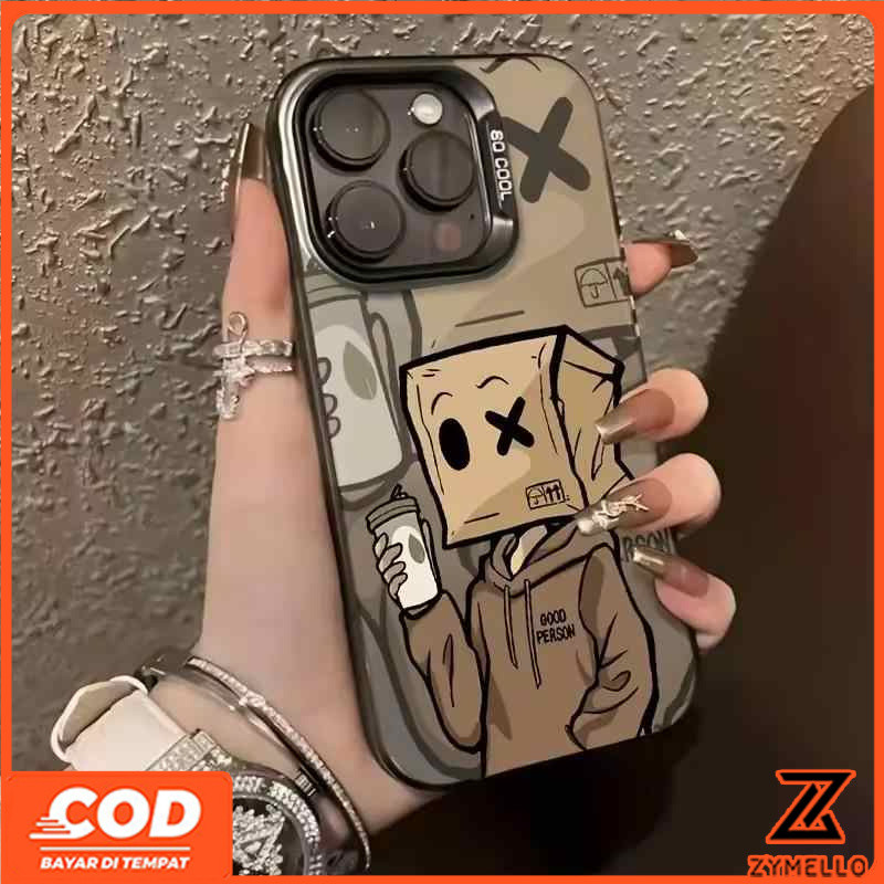 เคสสำหรับ OPPO A3X A3 A18 A17 A79 A3 PRO A38 A57 A60 A77S A58 A78 A98 A54 A76 A96 A16 A15 A9 2020 A5 2020 A7 A5S A12 A93 A94 A17K ถุงกระดาษหัวมนุษย์กันกระแทกโทรศัพท์มือถือ TPU CA-