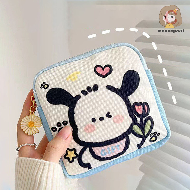 [LO] Sanrio Kawaii Pacha สุนัขผ้าอนามัยเก็บสาวน่ารักนักเรียนระยะเวลาสรีรวิทยาสุขาภิบาลแบบพกพาผ้าของขวัญ TH