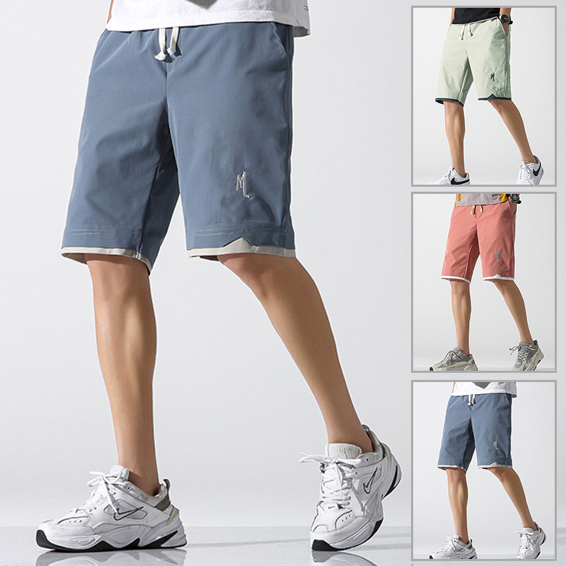 Men Casual Cropped Pants Youth Men Fashion Sports Pants Breechaes