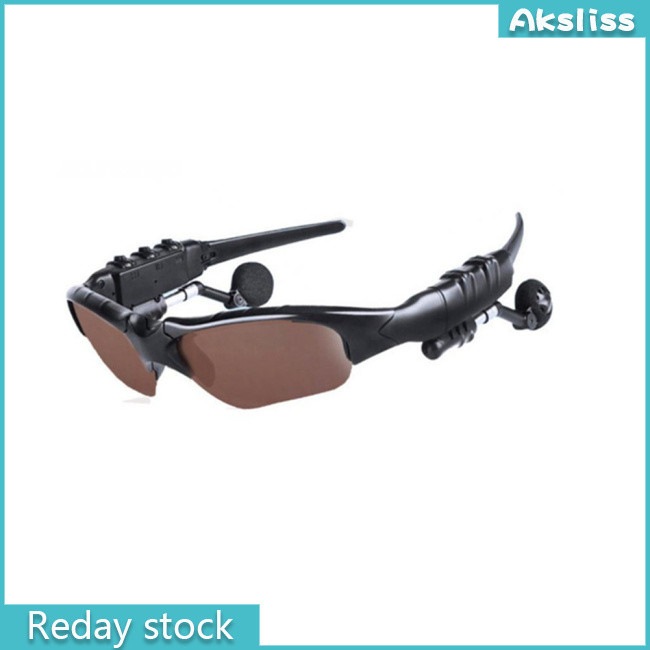 Aks แว่นตาที่รองรับบลูทูธหูฟังไร้สายสเตอริโอพร้อมไมโครโฟนแว่นกันแดดโพลาไรซ์หูฟังตัดเสียงรบกวน