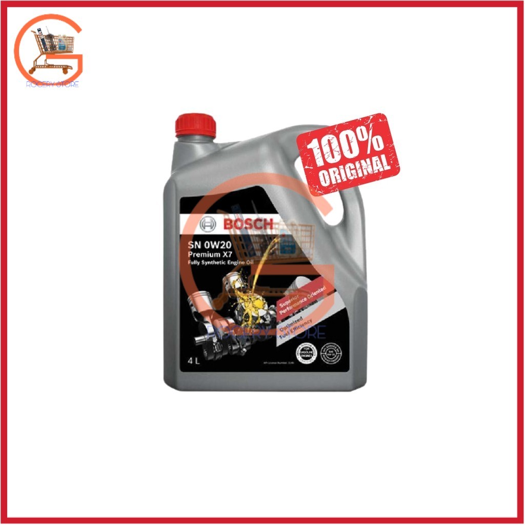 BOSCH SN 0W20 PREMIUM X7 FULLY SYNTHETIC ENGINE OIL 4L PERODUA AXIA BEZZA ATIVA MYVI G3 (10,000KM)