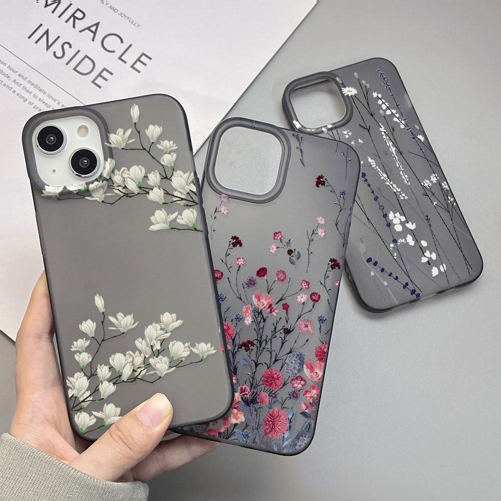 เคส TPU For iPhone 13 เคสไอโฟน iPhone 11 15 16 17 Air 12 14 Pro Max 14 Plus X XR XS Max 16promax Flowers คริสต์มาส