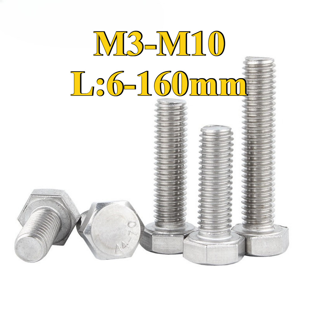 316 สแตนเลสสตีลด้ายหกเหลี่ยมภายนอก Bolt M3/M4/M5/M6/M8/M10 * L6-160mm (DM) (Y19) (x19)