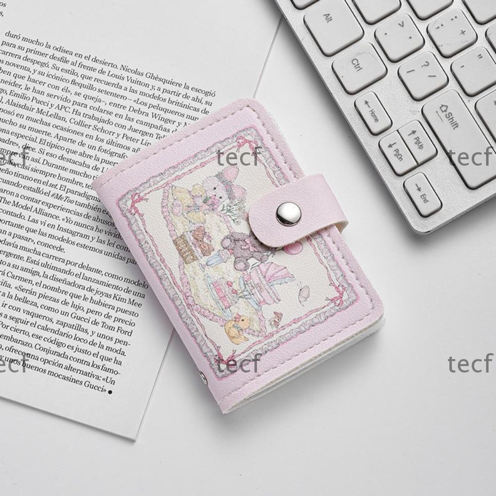 Tecf กระเป๋าสตางค์ผู้หญิง, กระเป๋าการ์ด 20 ใบ, กระเป๋าหนัง PU, แบบพกพากันน้ําน้ําหนักเบาความจุขนาดใหญ่นามบัตรผู้หญิง
