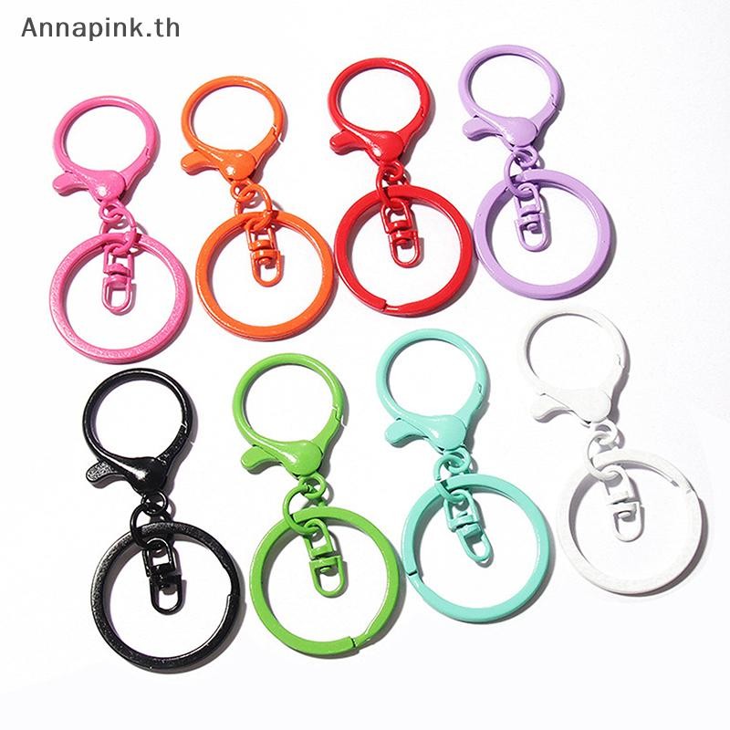 Annapink.th สีกุ้งก้ามกรามสปริงใหญ่ Claspsps ตะขอเปิดแหวน Key Hook พวงกุญแจสําหรับเครื่องประดับทํา DIY พวงกุญแจอุปกรณ์เสริม EN