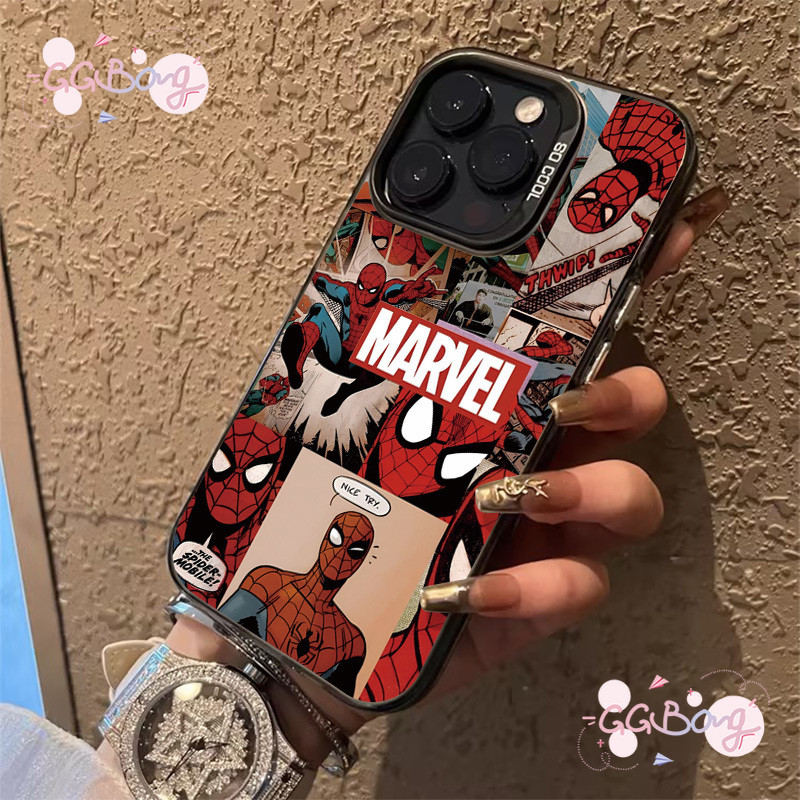 อินเทรนด์ marwel อะนิเมะสไปเดอร์แมนซิลิโคนครอบ เคสไอโฟน 17 air 16 11 13 XR 15 14 12 Pro Max X XS Max 7 15 16 8 Plus เคส