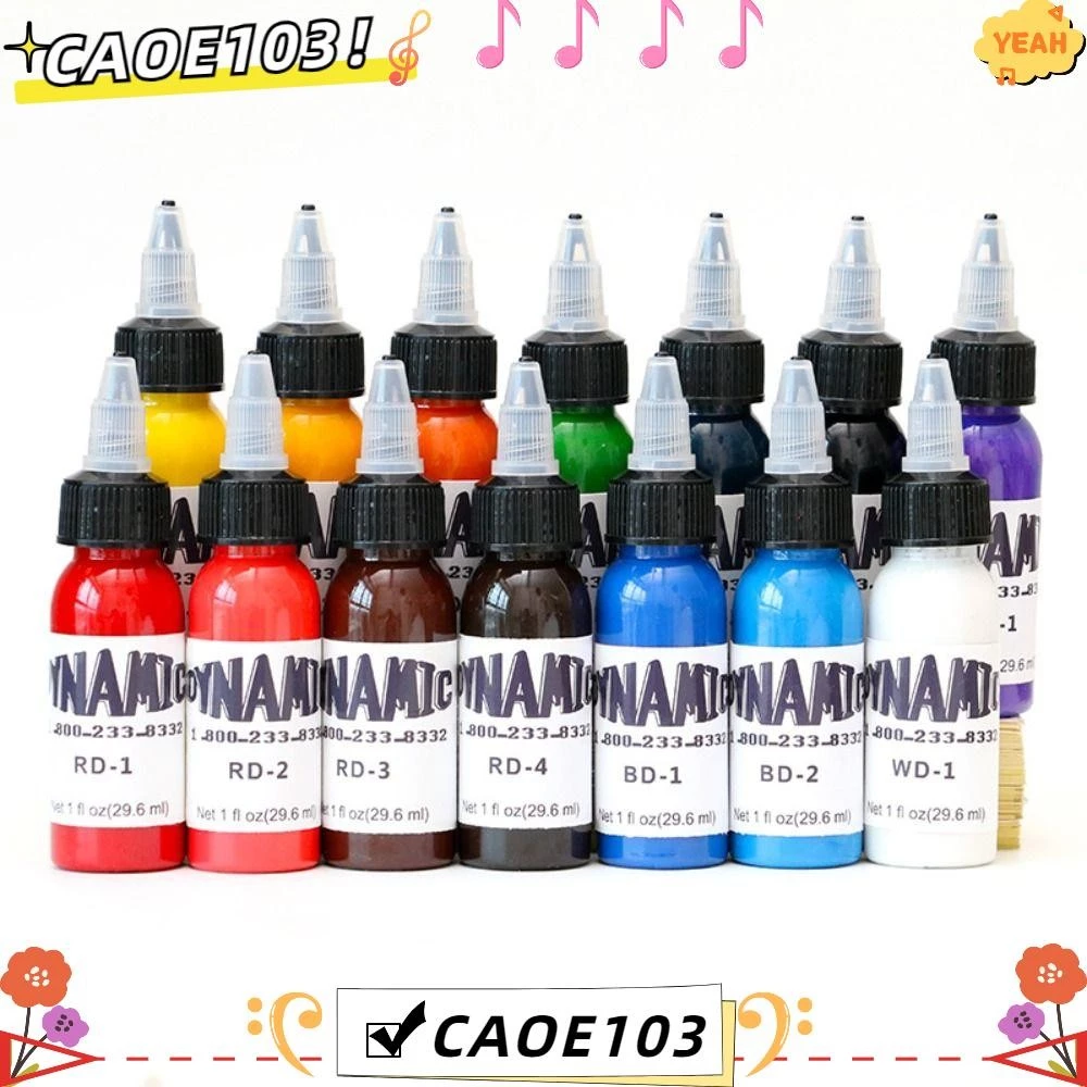 หมึกสักคุณภาพสูง 30ML สําหรับฝึกสัก สีดํา น้ําตาล ขาว ฟ้า ม่วง ชมพู แดง เขียว