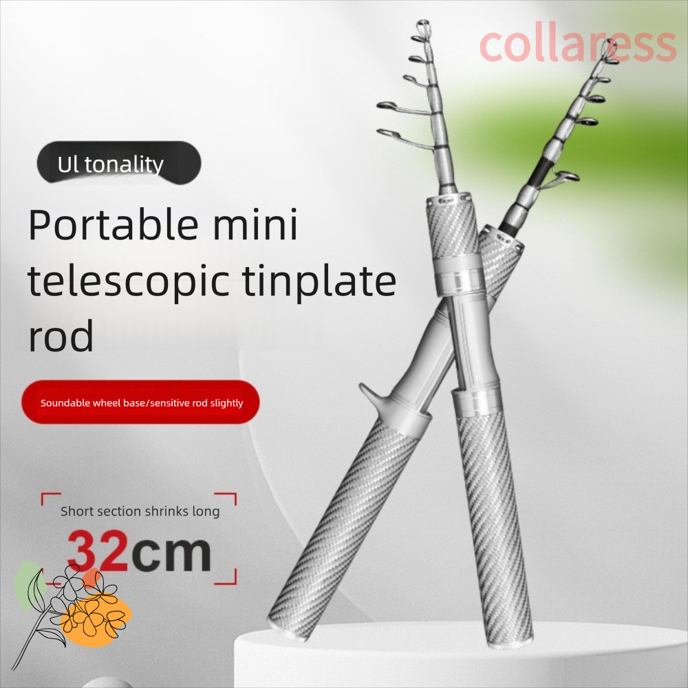 COLLARESS ชุดคันเบ็ดและรอกตกปลา Spincast, คันเบ็ดยืดสไลด์ Ultra Short Glass Fibre Feeder Rod Combo Fishing 2025