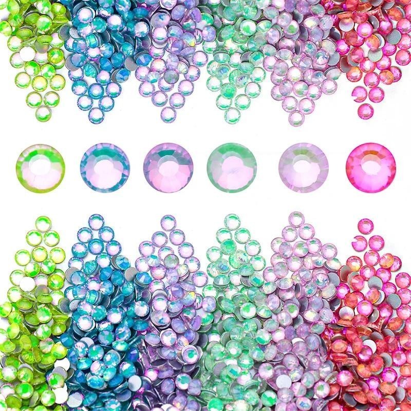 QIAO SS3-SS50 Non Hotfix Rhinestones Bling คริสตัลโอปอล Series Super Glitter แก้ว.Flatback สําหรับ DIY Charm อัญมณี