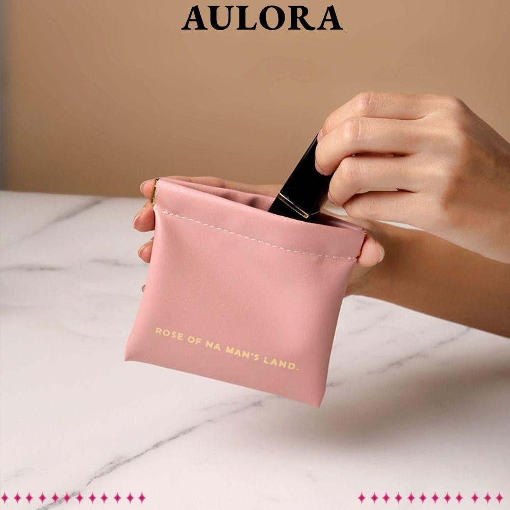 AULORA กระเป๋าเครื่องสําอาง,กระเป๋าแต่งหน้าลิปสติกแบบพกพา,แฟชั่นPU Mini Keyกระเป๋าใบเล็กสําหรับผู้หญิงสาว