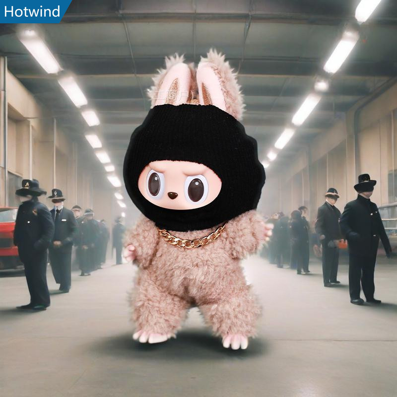 HW1 [ไม่มีตุ๊กตา] สําหรับ labubu v1/v2/v3 เสื้อผ้าเด็กตุ๊กตาหัวตลกหัวปกสร้อยคอทองสไตล์การเดินทางของเ