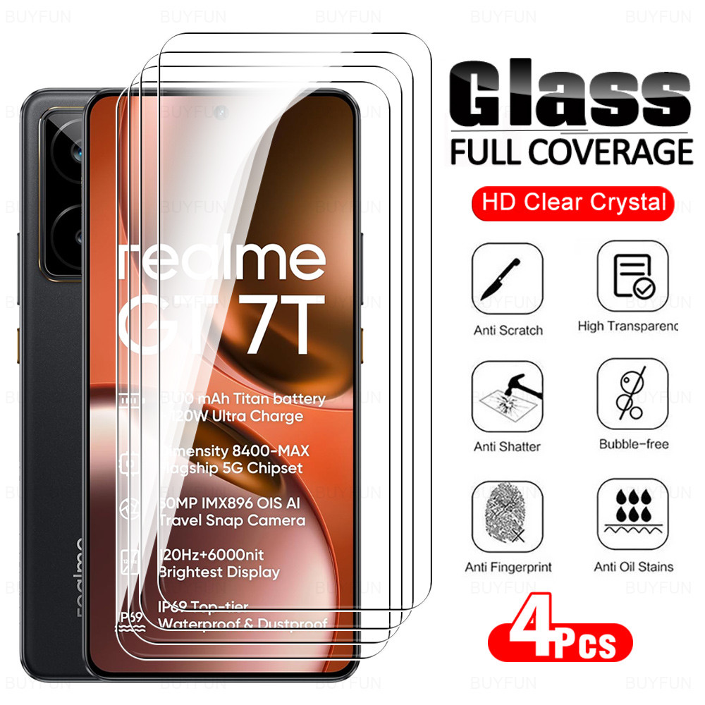 4 ชิ้นสําหรับ Realme GT 7T กระจกนิรภัย Realmy GT7 T GT 7 Realme GT 7 Dream Edition