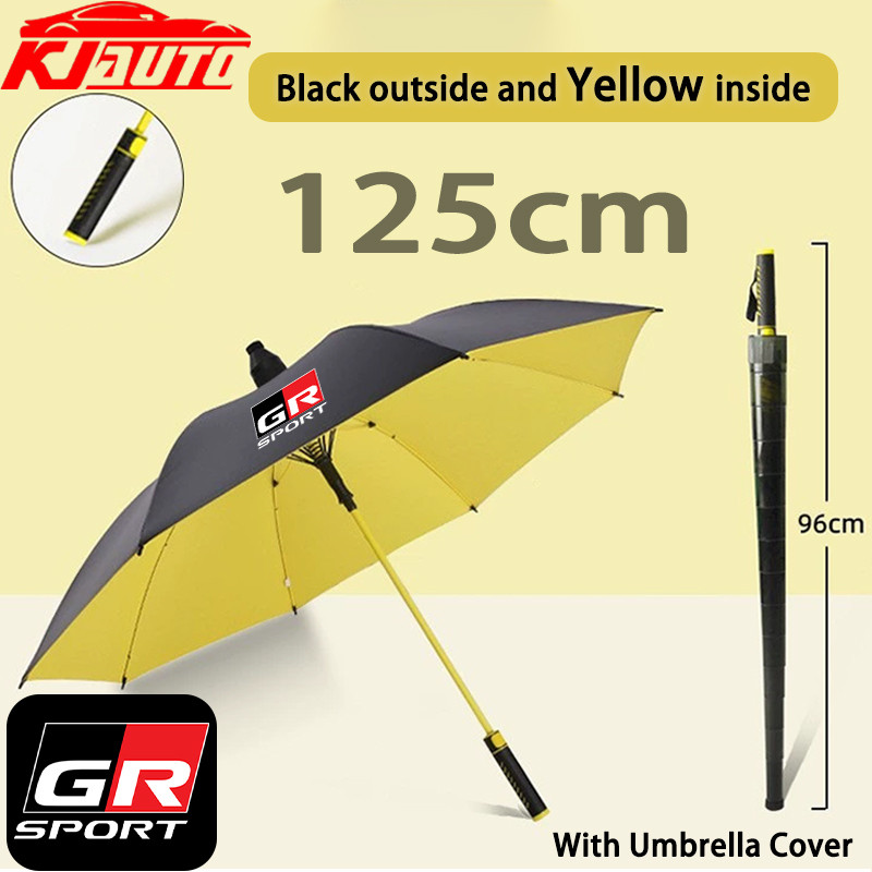ร่มกันน้ําขนาด 125 ซม. พกพาได้ง่าย ปรับขยายอัตโนมัติ สำหรับรถยนต์หลายรุ่น เช่น Toyota GR Sport, Gazo