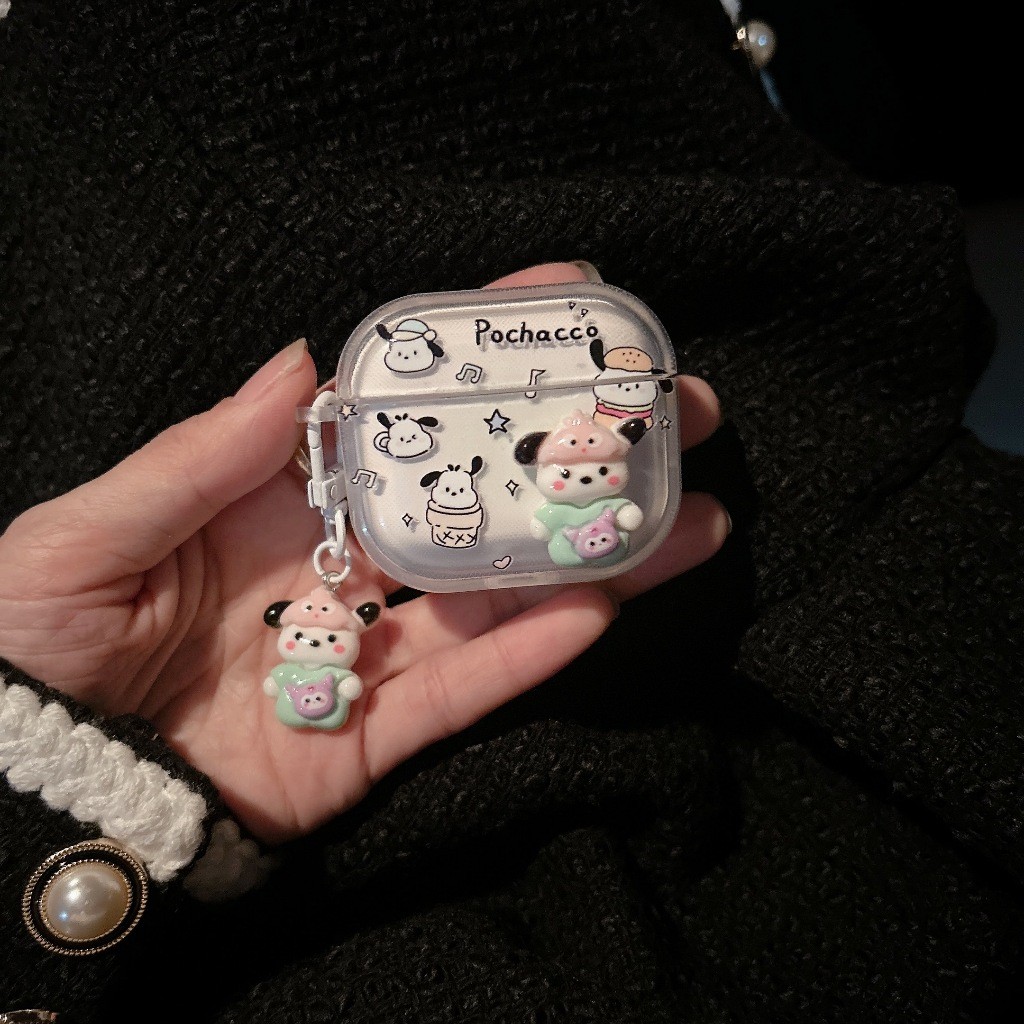 Siam【 88โปเชโกะห้อย 】เคสหูฟัง i12 i11 เคสใสการ์ตูนนูน 1 2 Airpods3 เคสหูฟังบลูทูธ gen gen1 gen2 Airp