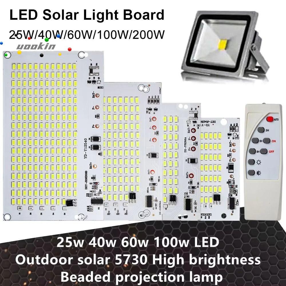 UOOKIN 1 ชิ้นไฟ LED,แสงสีขาวความสว่างสูงแหล่งกําเนิดแสงแผง,พร้อมรีโมทคอนโทรล SMD5730 25/40/60/100 วัตต์รีโมทคอนโทรล Floodlight สําหรับสวนกลางแจ้งโคมไฟ