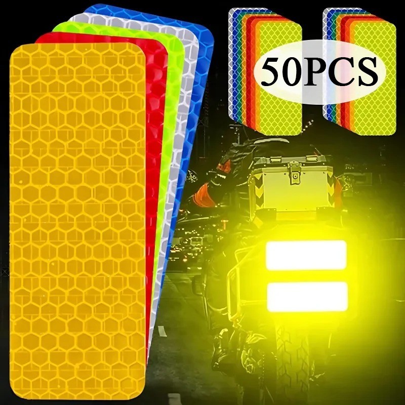 สติกเกอร์สะท้อนแสงกันชนรถยนต์ 3*8 ซม. คุณภาพสูง - เทปแถบเตือนสะท้อนแสงสากล - อุปกรณ์เตือนความปลอดภัยกันน้ํา