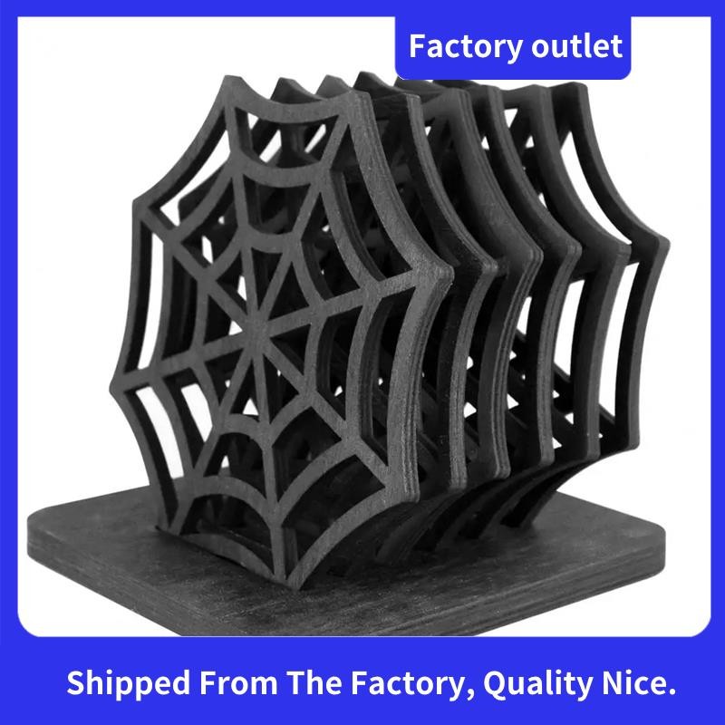 Spider Coaster Table Decor Spooky Spider Web Coasters Festive Halloween Table Placemats สําหรับตกแต่