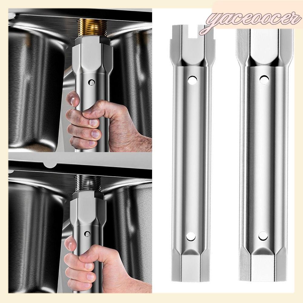 YACEOOCER ประแจซ็อกเก็ต,เงินสองหัวท่อ Spanner ซ่อมเครื่องมือ,ทนทานท่อระบายน้ําติดตั้งประแจอุปกรณ์เสริมหกเหลี่ยมประแจวงล้อมืออาชีพใช้