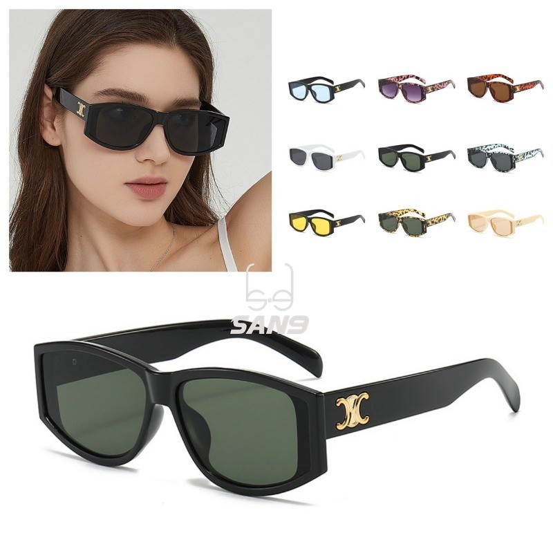 สนับสนุนขายส่งCOD (San9)Y2K Retro Leopard Cat Eye แว่นตากันแดดสไตล์วินเทจ Retro Anti-UV Shades สําหรับผู้หญิง
