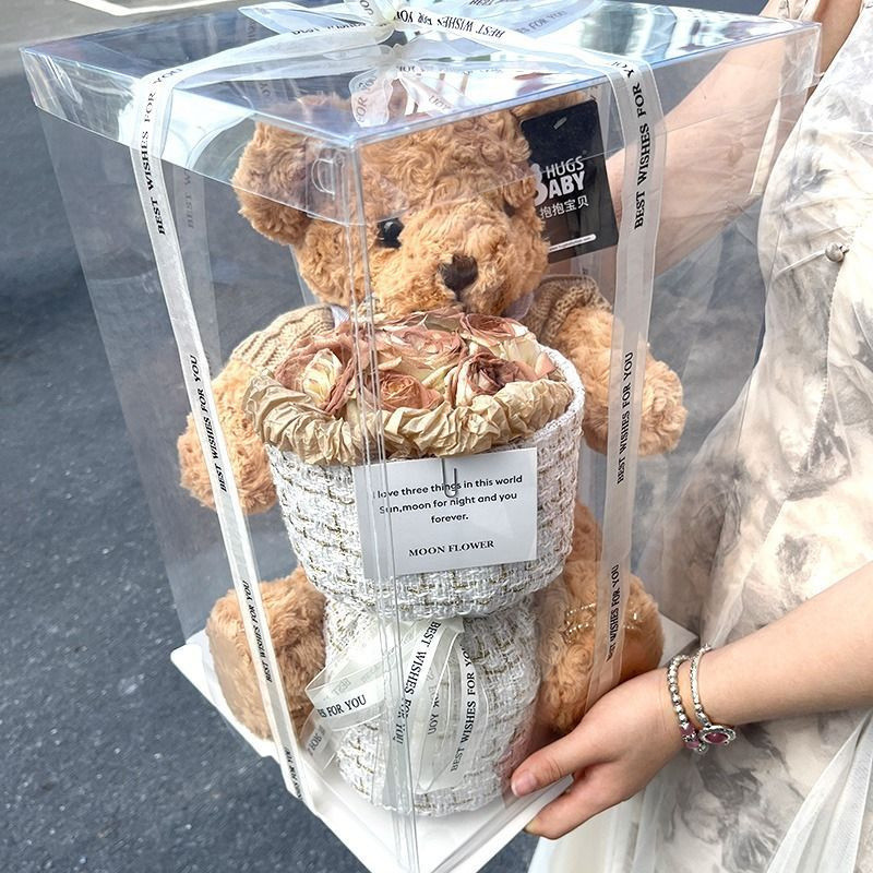 ตุ๊กตาหมีตุ๊กตากุหลาบนิรันดร์ช่อดอกไม้พิษ