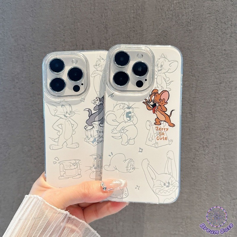 คู่รักการ์ตูนลูกแมวน่ารักเมาส์นุ่ม เคส IPhone 7Plus 11 16 15 14 13 12 Pro Max XR X XS MAX 14 7 8 15 16 Plus SE 2020