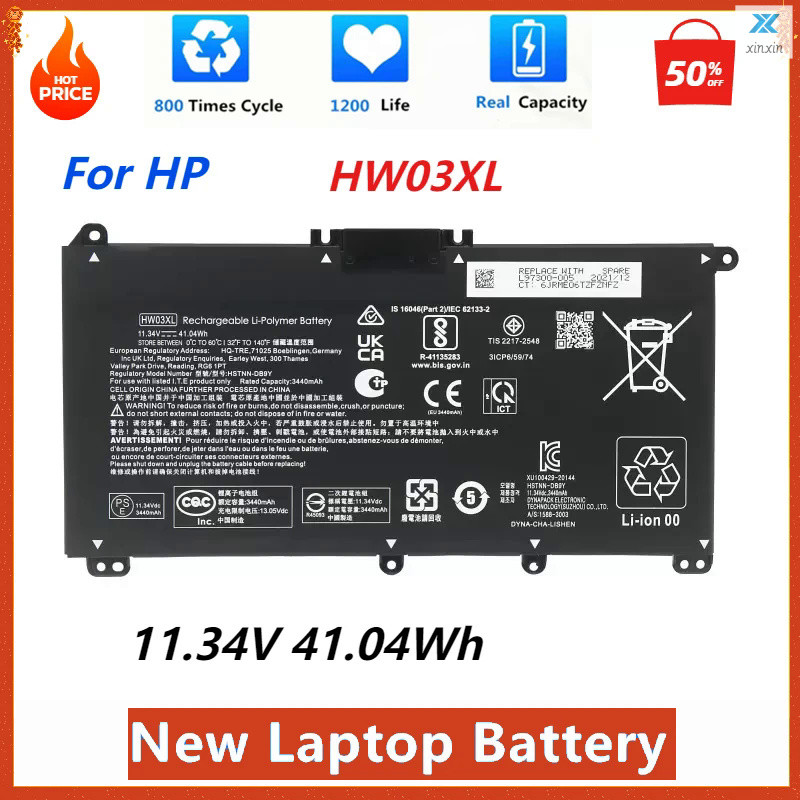 ใหม่ hw03xl แบตเตอรี่แล็ปท็อปสำหรับ HP Pavilion 15-eg 15-EH SERIES 15-eg000 15-eh000 17-cp Series TP