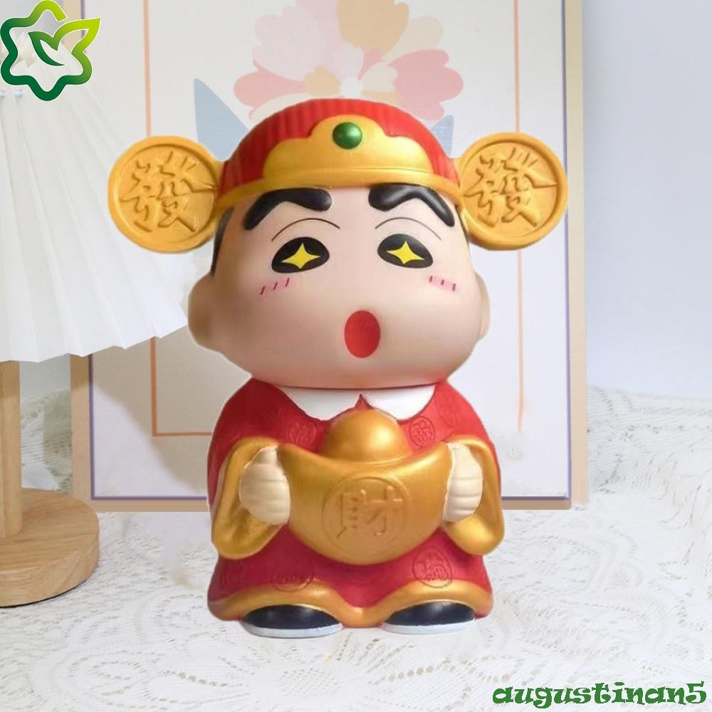 Augustinan กล่องเงินเครยอนชินจัง,โมเดลรูปเทพเจ้าแห่งความมั่งคั่งกระปุกออมสินเครยอนชินจัง,ของสะสมอะนิเมะการ์ตูนเครยอนชินจังกล่องเก็บตกแต่งบ้าน