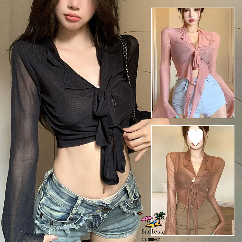 เสื้อไปทะเล   แขนยาว ผ้ามีน้ำหนักเบาและกันแสงแดด และมีสายรัดที่หน้าอก 3สี