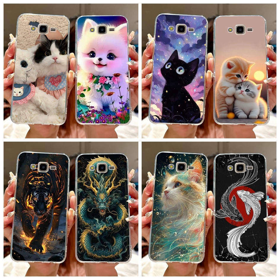 เคสสําหรับ Samsung Galaxy J7 Core / J7 Neo / J7 Nxt / J7 2015 J700F J700M เคสโทรศัพท์น่ารักTiger Dra