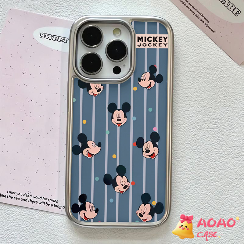 การ์ตูนน่ารักมิกกี้เมาส์สร้อยข้อมือโปร่งใส เคสiPhone 13 11 16 15 14 12 Pro Max 16 7 8 15 Plus XR X XS MAX SE 2020 - รูปที่ 3