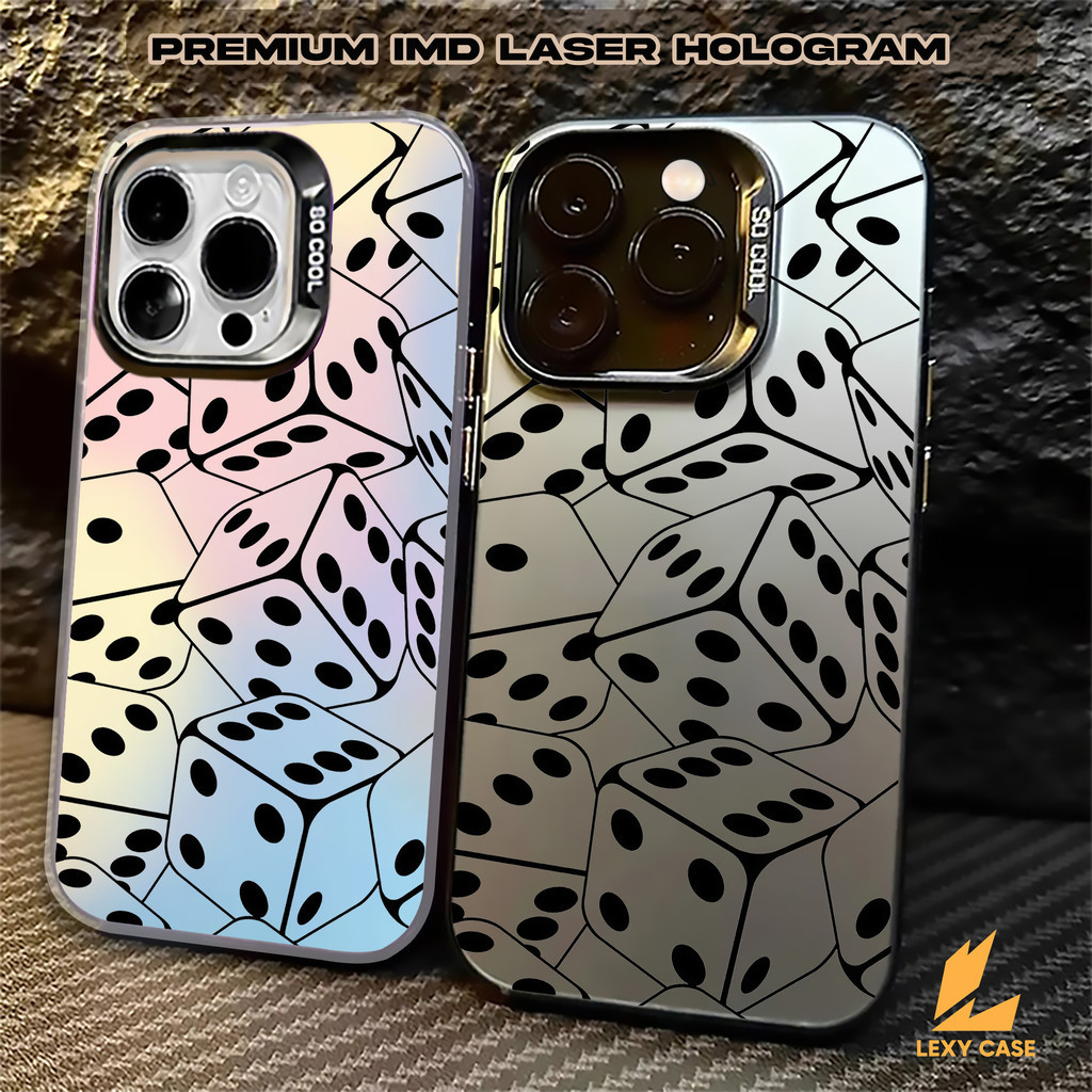 เคสลูกเต๋า SM490 IMD Iphone 11 12 14 15 11PRO 13PRO X XR 14PROMAX Premium Matte Hard Casing Hooca