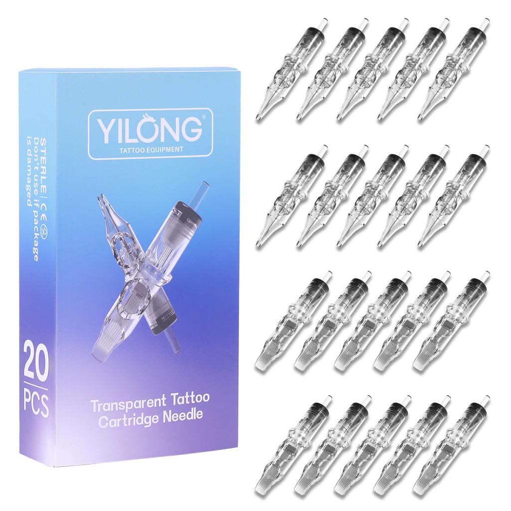 yilong 10ชิ้นสกรูสักเข็ม กล่องสักใหม่และคุณภาพสูงสําหรับแต่งหน้าไมโครพลาสติกถาวรสําหรับเครื่องสัก