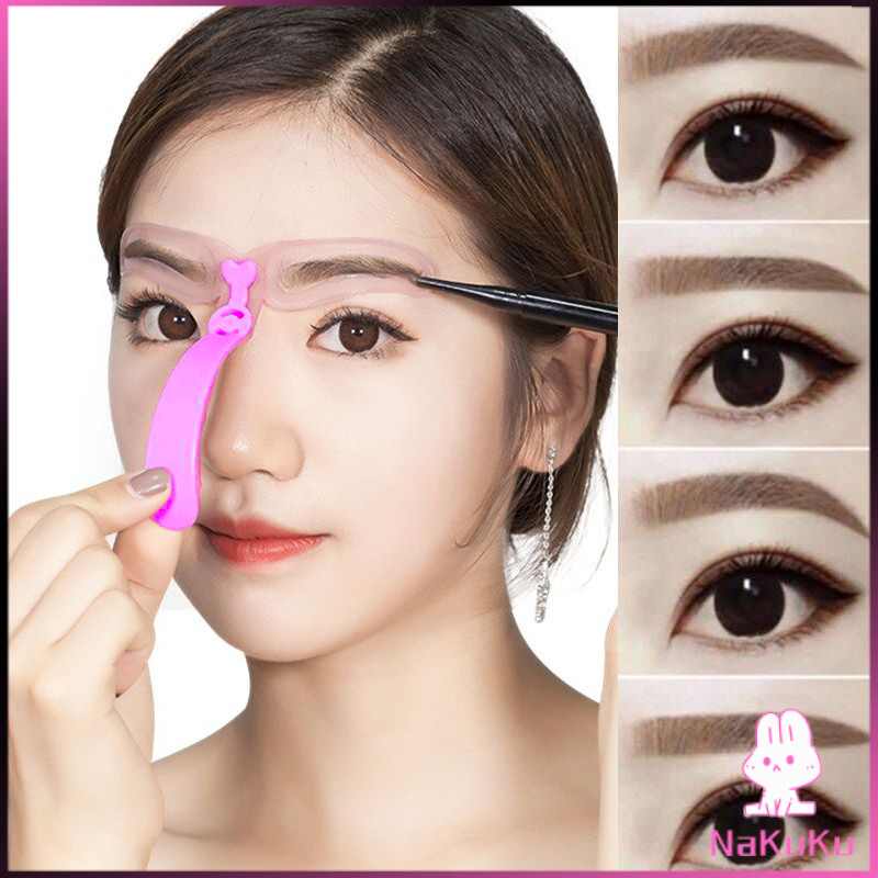 NKK บล๊อคเขียนคิ้ว เลือกทรงสวยตามต้องการ  มีแม่แบบ 8 แบบ  eyebrow card