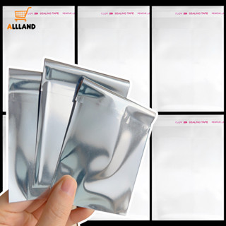 50 ชิ้นสี่เหลี่ยมผืนผ้าเงินอลูมิเนียมฟอยล์ถุงปิดผนึกด้วยตนเอ…