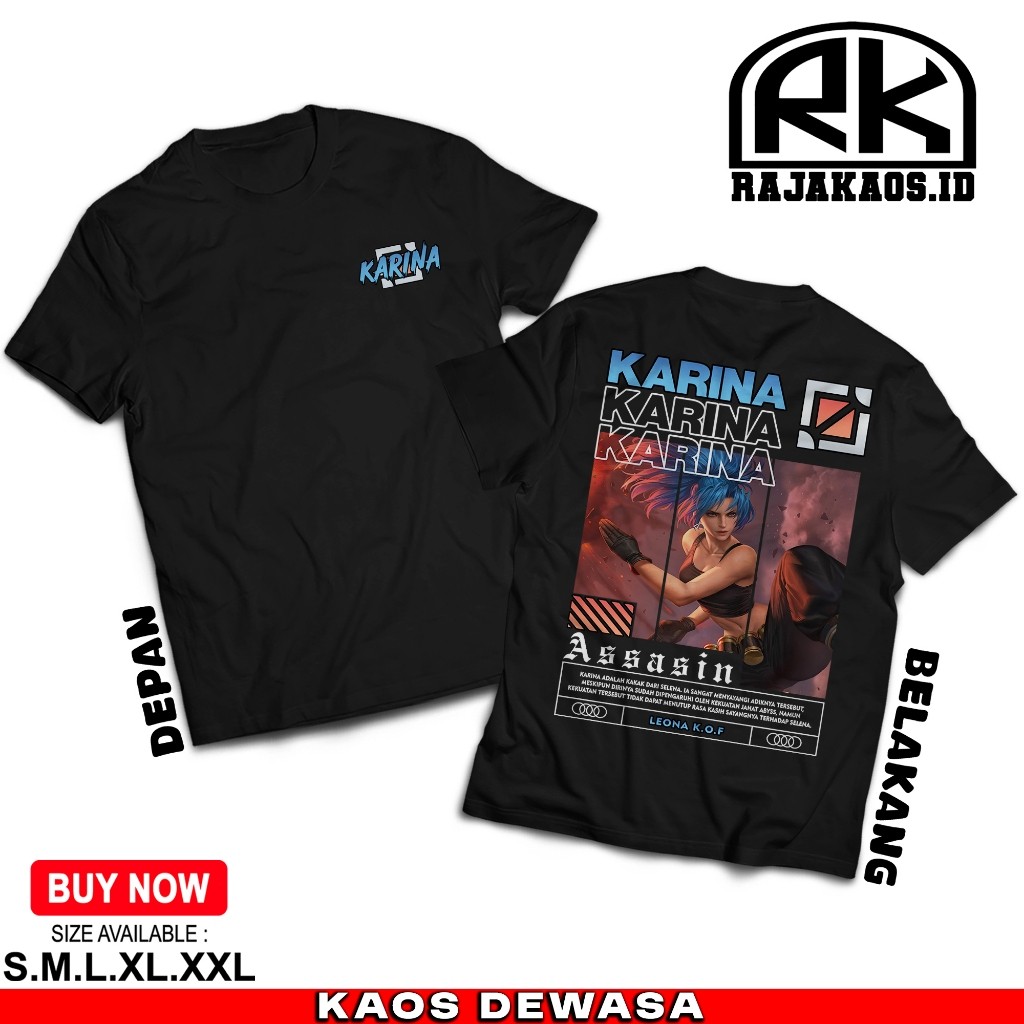 KING OF MOBILE LEGEND KARINA LEONA KOF T-SHIRTS - เสื้อยืด KARINA ASSASSIN - เสื้อยืด VIRAL ML - COM