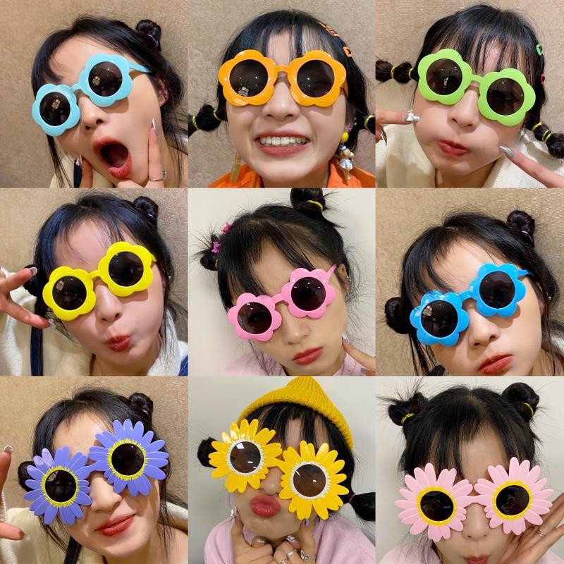 แว่นตาตลกดอกไม้ Daisies Party Selfies แว่นกันแดด