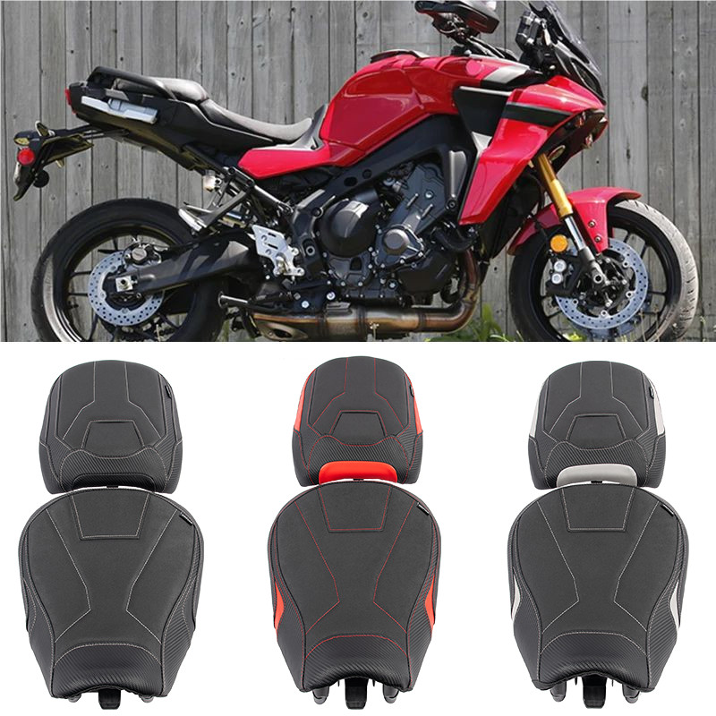 Ljjkoall ฝาครอบที่นั่งผู้โดยสารด้านหน้าด้านหลังเบาะ Pillion สําหรับ Yamaha Tracer 9 Tracer9GT 2021-2024 อุปกรณ์เสริมรถจักรยานยนต์