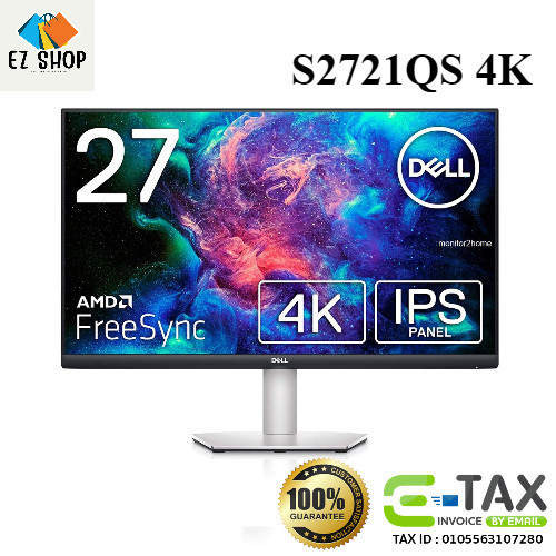 DELL Monitor รุ่น S2721QS Ultra-Thin Bezel Monitor 27" IPS 4K UHD (HDMI, DP) ประกันศูนย์เดล 3 ปี