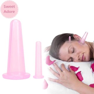 Sweetadore 2 ชิ้นซิลิโคน Cupping ดูดสูญญากาศนวดใบหน้าถ้วยขาแ…
