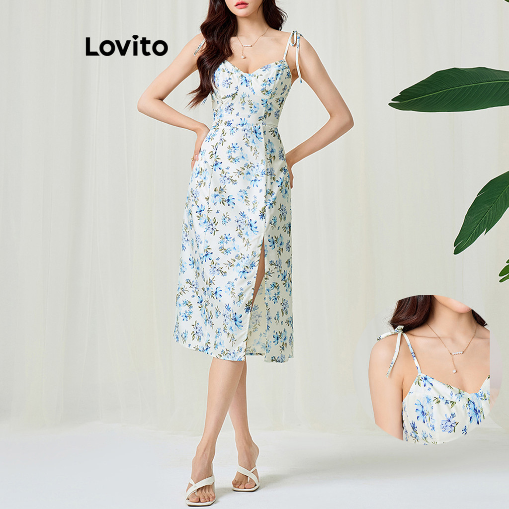 Lovito ชุดเดรสลายดอกไม้เล็ก ๆ สำหรับผู้หญิง L116MD059