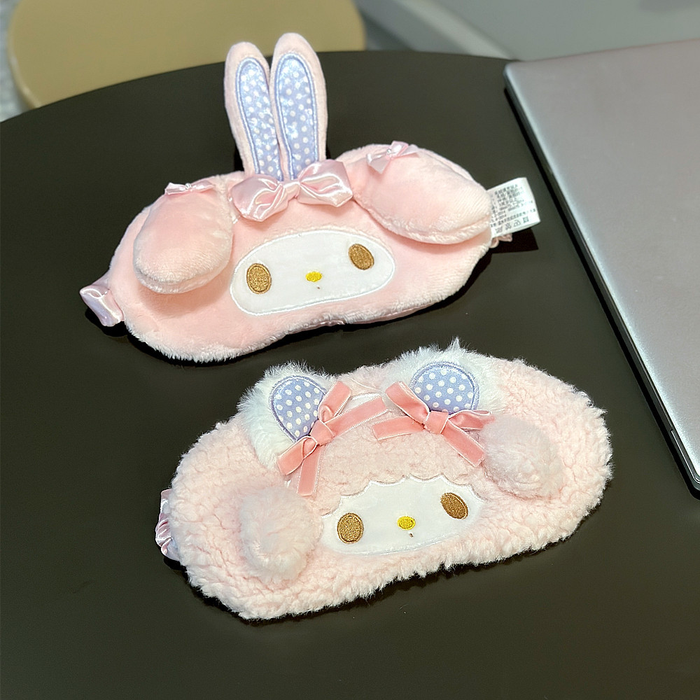 ฤดูหนาวน่ารักสีชมพูสาวหัวใจตุ๊กตาแรเงาตาหน้ากากสาวเดินทางการ์ตูนนอนสํานักงานงีบหน้ากากตา