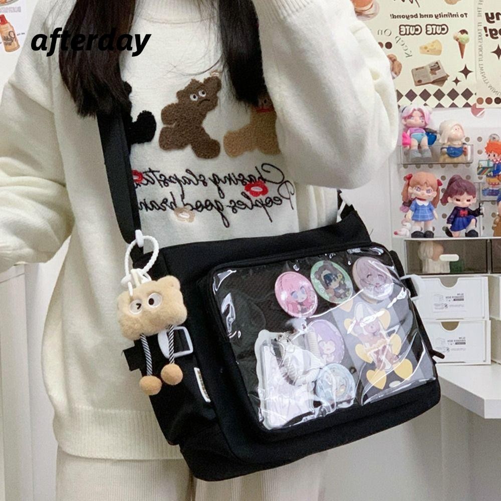 AFTERDAY568 กระเป๋า Ita, กระเป๋าสะพาย JK PU Lolita, น่ารักหวาน Y2K ความจุขนาดใหญ่กระเป๋าวัยรุ่นหญิง