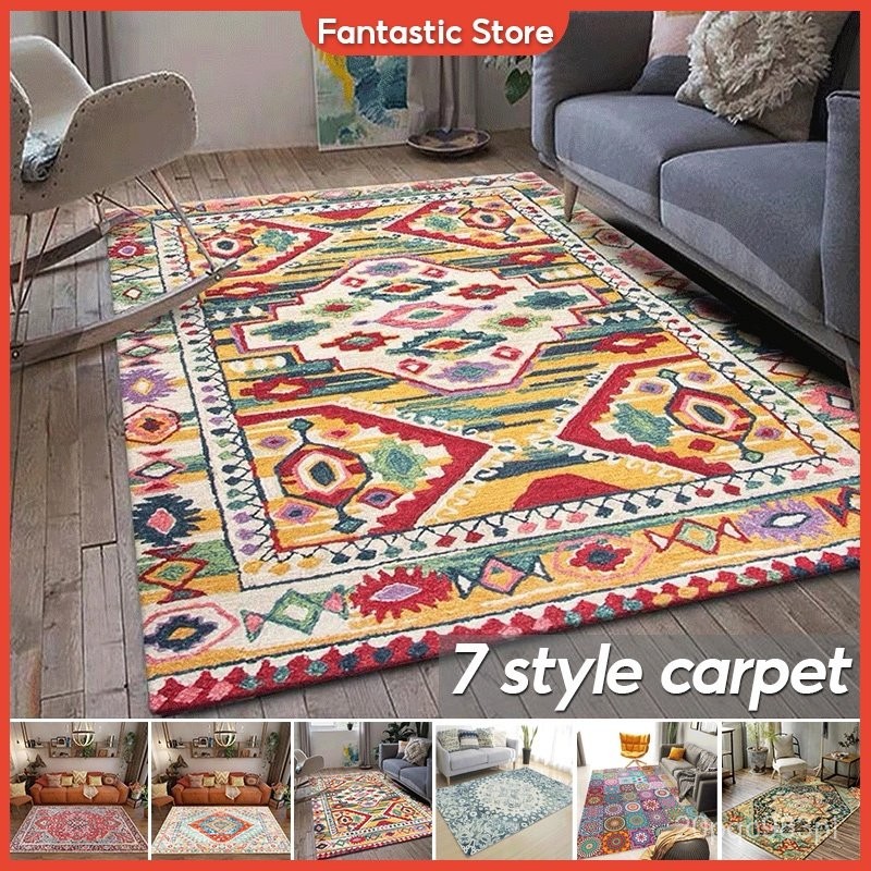 Nordic carpet national style Moroccan Style Retro carpet Bohemian carpet Home decoration carpet ikea