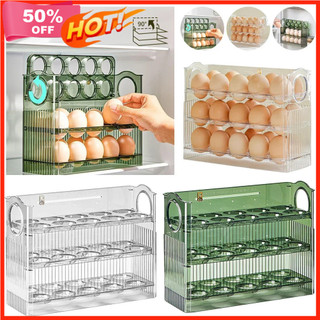 30 Grids Egg Storage Box Container Automatic Flip Household Kitchen Organizer for Kitchen Egg Holder